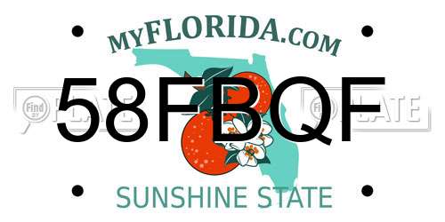 58FBQF Florida License Plate
