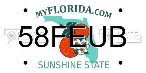 58FEUB Florida License Plate