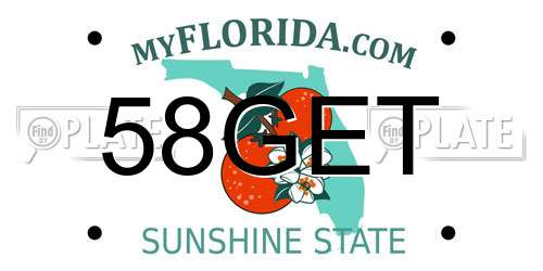 58GET Florida License Plate