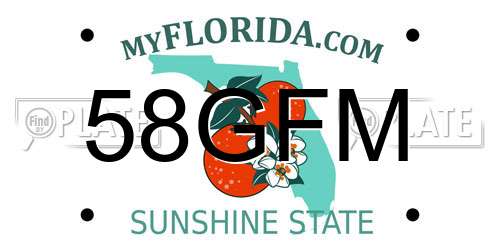 58GFM Florida License Plate