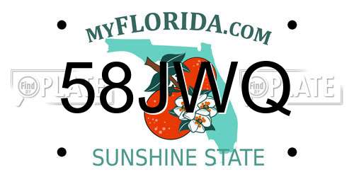 58JWQ Florida License Plate