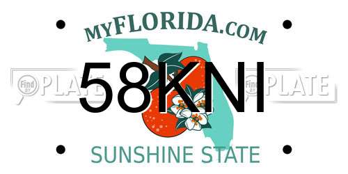 58KNI Florida License Plate