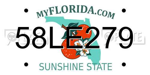 58LE279 Florida License Plate