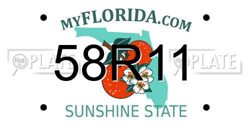 58R11 Florida License Plate
