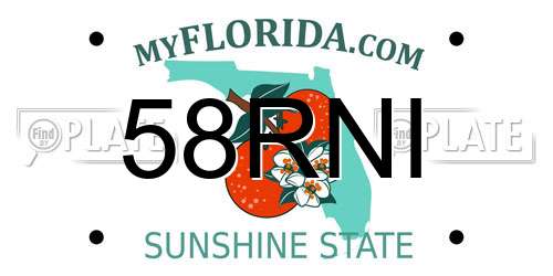 58RNI Florida License Plate