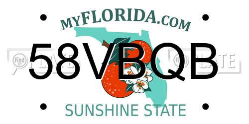 58VBQB Florida License Plate