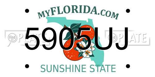 5905UJ Florida License Plate