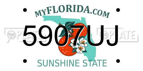 5907UJ Florida License Plate