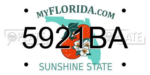 5921BA Florida License Plate