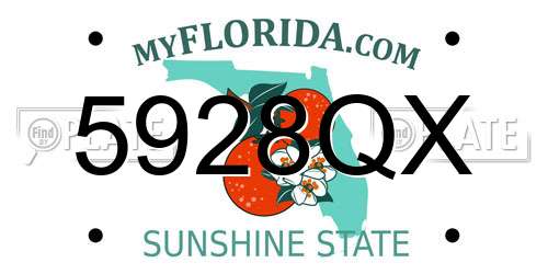 5928QX Florida License Plate