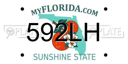 592LH Florida License Plate