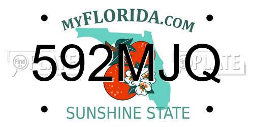 592MJQ Florida License Plate