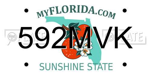 592MVK Florida License Plate