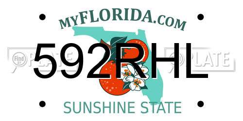 592RHL Florida License Plate