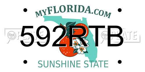 592RTB Florida License Plate