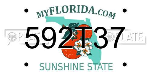 592T37 Florida License Plate