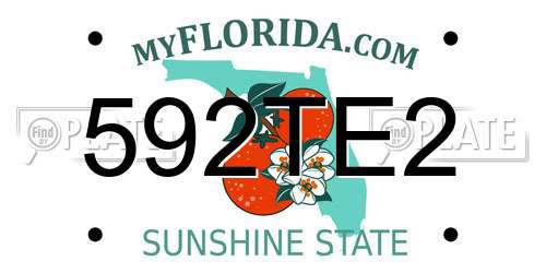 592TE2 Florida License Plate