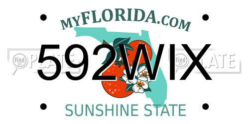 592WIX Florida License Plate