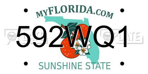 592WQ1 Florida License Plate