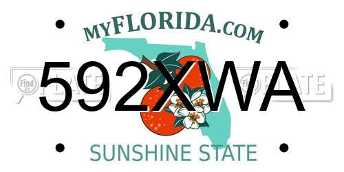 592XWA Florida License Plate