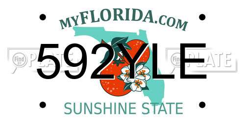 592YLE Florida License Plate