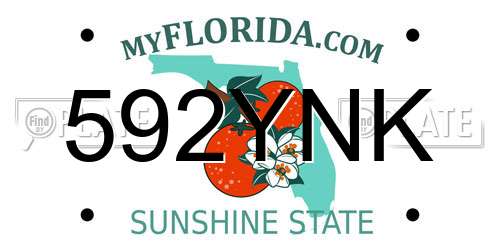 592YNK Florida License Plate