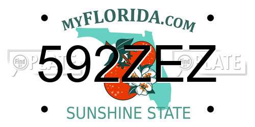 592ZEZ Florida License Plate