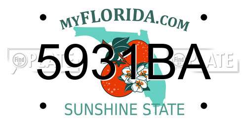 5931BA Florida License Plate