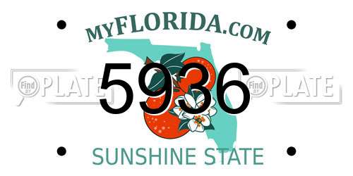 5936 Florida License Plate