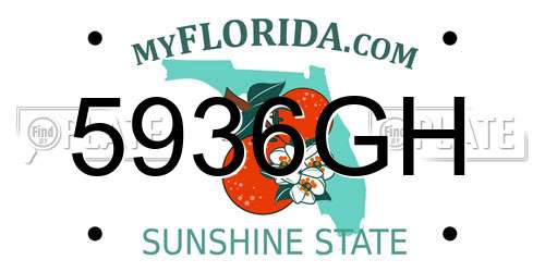 5936GH Florida License Plate