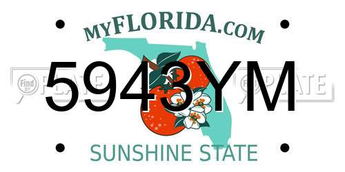 5943YM Florida License Plate
