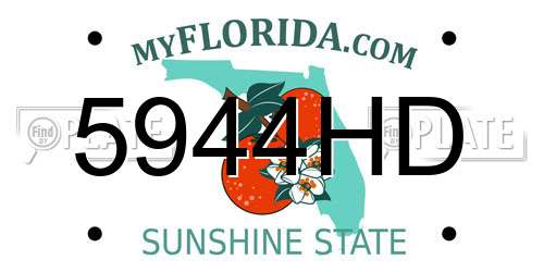 5944HD Florida License Plate