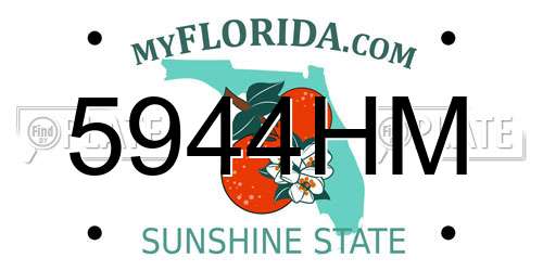 5944HM Florida License Plate