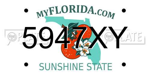 5947XY Florida License Plate