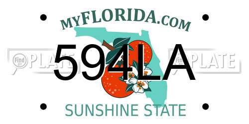 594LA Florida License Plate