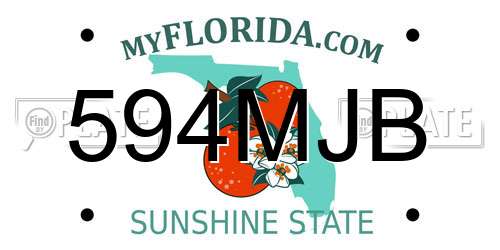 594MJB Florida License Plate