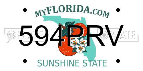 594PRV Florida License Plate