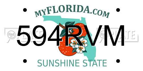 594RVM Florida License Plate