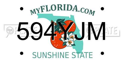 594YJM Florida License Plate
