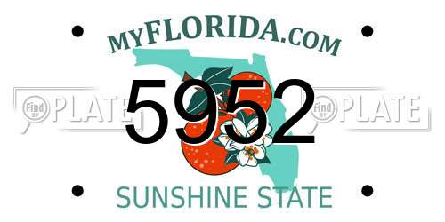 5952 Florida License Plate