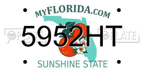5952HT Florida License Plate