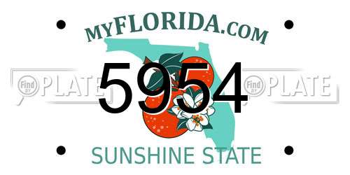 5954 Florida License Plate