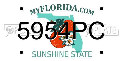5954PC Florida License Plate