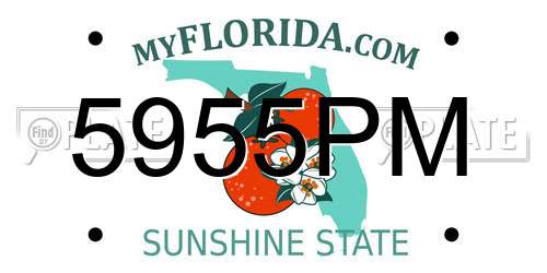 5955PM Florida License Plate