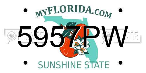 5957PW Florida License Plate
