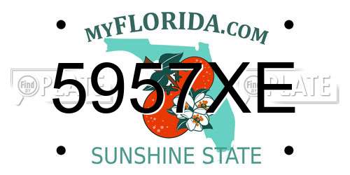 5957XE Florida License Plate
