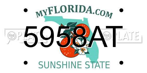 5958AT Florida License Plate