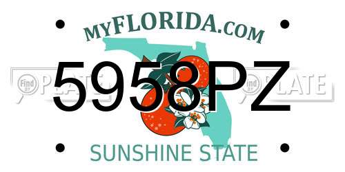 5958PZ Florida License Plate
