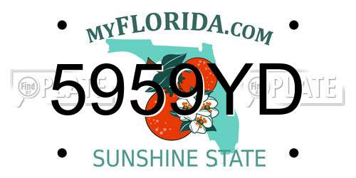 5959YD Florida License Plate