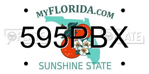 595PBX Florida License Plate
